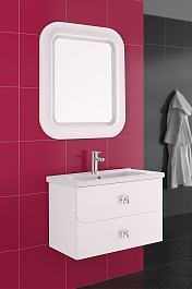 Водолей Мебель для ванной "Арнелла 80" белая, ящики – фотография-7